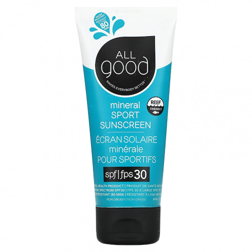 All Good Products, Минеральное солнцезащитное средство для спорта, SPF 30, 89 мл (3 жидк. Унции) #1