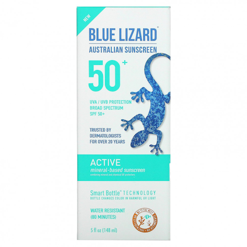 Blue Lizard Australian Sunscreen, Active, солнцезащитный лосьон на минеральной основе с SPF 50+, 148 мл (5 жидк. унций) #1