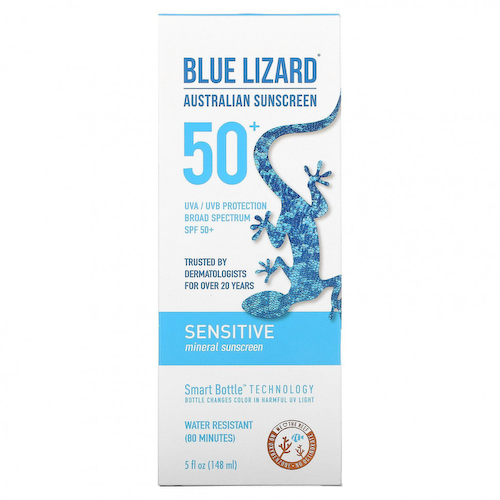 Blue Lizard Australian Sunscreen, минеральное солнцезащитное средство, SPF 50+, для чувствительной кожи, 148 мл (5 жидк. унций) #1