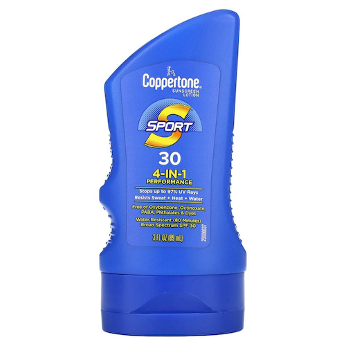 Coppertone, Sport, солнцезащитный лосьон, эффективность 4-в-1, SPF 30, 89 мл (3 жидк. Унции) #1