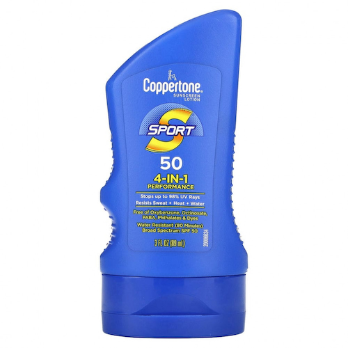 Coppertone, Sport, солнцезащитный лосьон, эффективность 4-в-1, SPF 50, 89 мл (3 жидк. Унции) #1