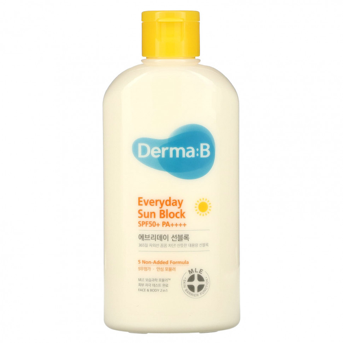 Derma:B, Everyday Sun Block, SPF 50+ PA ++++, 200 мл (6,7 жидк. Унции) #1