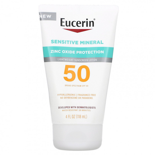 Eucerin, Sensitive Mineral, легкий солнцезащитный лосьон, SPF 50, без отдушек, 118 мл (4 жидк. Унции) #1