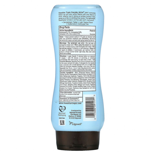 Hawaiian Tropic, Island Sport, солнцезащитное средство с широким спектром защиты, SPF 50, легкий тропический аромат, 236 мл #1