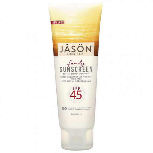 Jason Natural, Family, натуральное солнцезащитное средство, SPF 45, 113 г (4 унции) #1