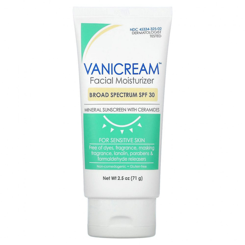 Vanicream, Увлажняющее средство для лица, минеральное солнцезащитное средство с керамидами, для чувствительной кожи, SPF 30, 71 г (2,5 унции) #1