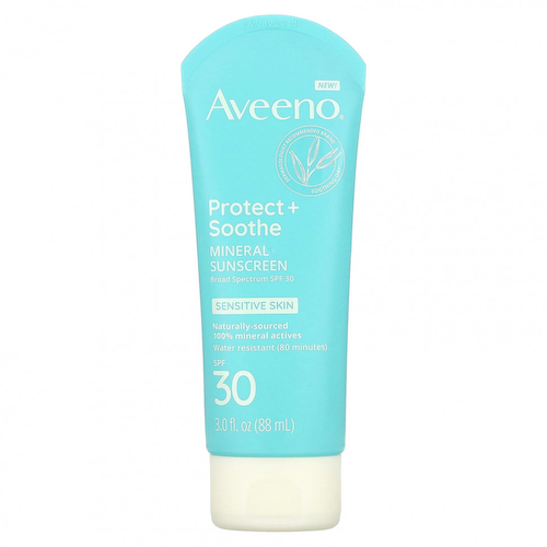 Aveeno, Минеральное солнцезащитное средство для защиты и успокоения, SPF 30, 88 мл (3 жидк. Унции) #1