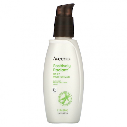 Aveeno, Positively Radiant, ежедневное увлажняющее солнцезащитное средство, SPF 30, 68 мл (2,3 жидк. Унции) #1
