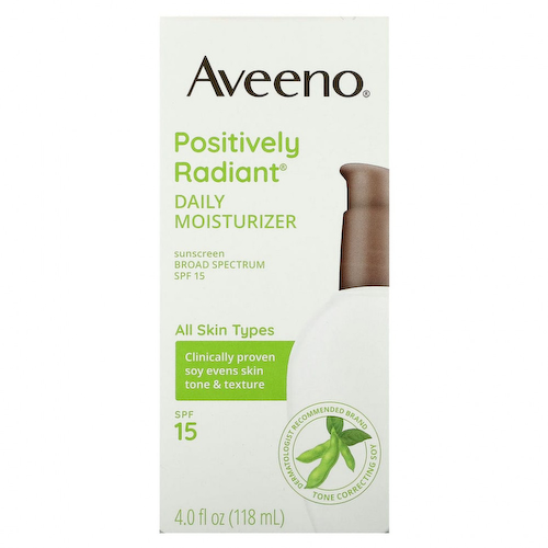 Aveeno, Positively Radiant, ежедневное увлажняющее солнцезащитное средство, SPF 15, 118 мл (4 жидк. Унции) #1