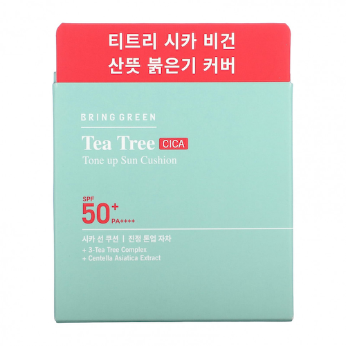 Bring Green, Tea Tree CICA Tone Up Sun Cushion, SPF 50+ PA ++++, 15 г (0,52 унции) #1