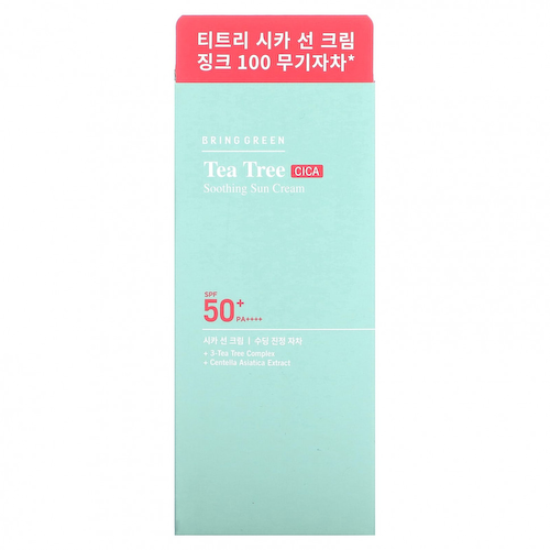 Bring Green, Успокаивающий солнцезащитный крем Tea Tree CICA, SPF 50+ PA ++++, 50 мл (1,69 жидк. Унции) #1