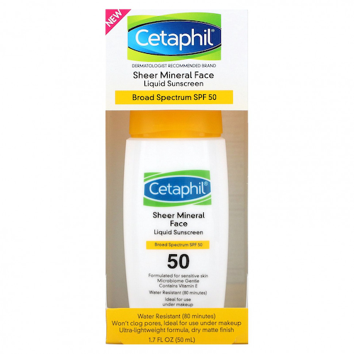Cetaphil, Минеральное жидкое солнцезащитное средство для лица, SPF 50, 50 мл (1,7 жидк. Унции) #1