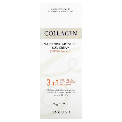 Enough, Collagen, отбеливающий увлажняющий солнцезащитный крем, SPF 50+ PA ++++, 50 г (1,76 унции) #1