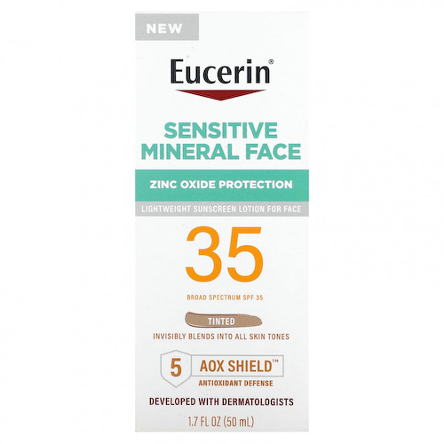 Eucerin, Минеральный солнцезащитный лосьон для чувствительной кожи, с SPF 35, тонирующий, 50 мл (1,7 жидк. Унции) #1