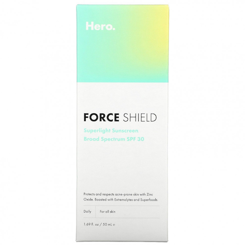 Hero Cosmetics, Force Shield, сверхлегкое солнцезащитное средство, SPF 30, 50 мл (1,69 жидк. Унции) #1