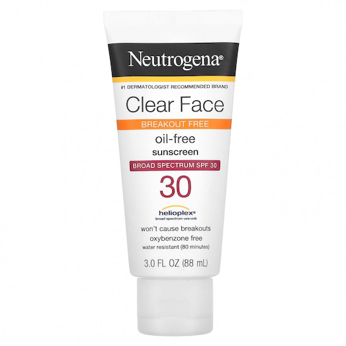 Neutrogena, Clear Face, безмасляное солнцезащитное средство, широкого спектра действия, SPF 30, без отдушек, 88 мл (3 жидк. Унции) #1