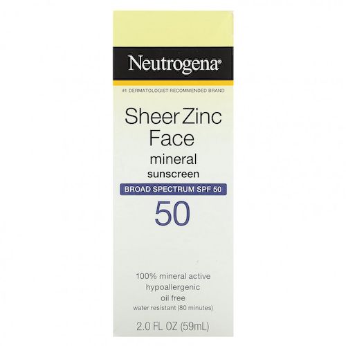 Neutrogena, Минеральное солнцезащитное средство для лица с прозрачным цинком, SPF 50, 59 мл (2 жидк. Унции) #1
