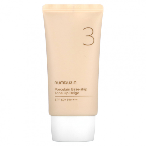 Numbuzin, Porcelain Base-Skip, бежевый тон, SPF 50+ PA ++++, № 3, 50 мл (1,69 жидк. Унции) #1