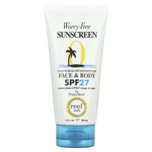 Original Sprout Inc, Worry-Free, солнцезащитное средство для лица и тела, SPF 27, 90 мл (3 жидк. Унции) #1