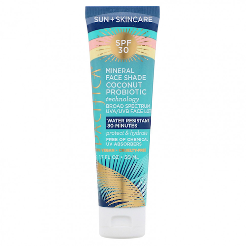 Pacifica, Sun + Skincare, минеральное солнцезащитное средство для лица, SPF 30, технология с пробиотиками и кокосом, 50 мл (1,7 жидк. унции) #1