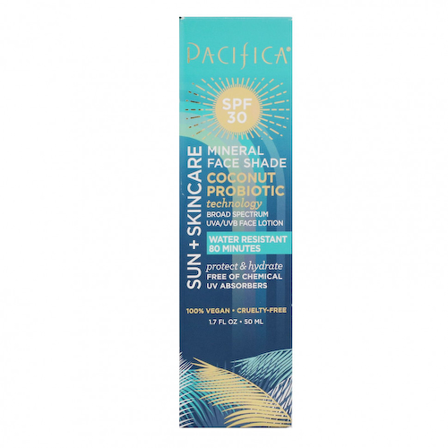 Pacifica, Sun + Skincare, минеральное солнцезащитное средство для лица, SPF 30, технология с пробиотиками и кокосом, 50 мл (1,7 жидк. унции) #1