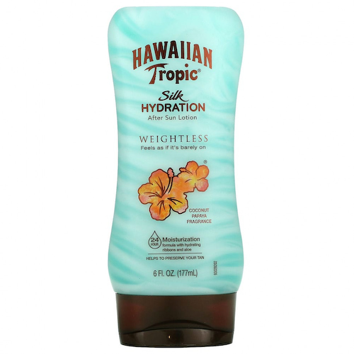 Hawaiian Tropic, Silk Hydration Weightless, невесомый увлажняющий лосьон после загара, кокос и папайя, 177 мл (6 жидк. унций) #1