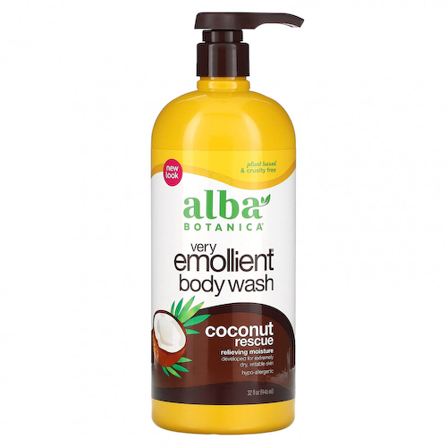 Alba Botanica, Очень смягчающее гель для душа, спасение от кокоса, 946 мл (32 жидк. Унции) #1