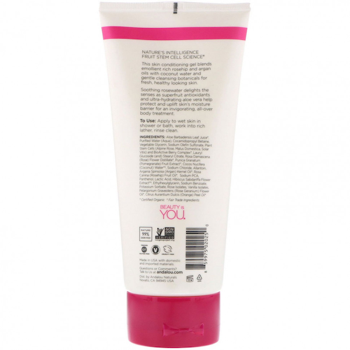 Andalou Naturals, 1000 роз, Гель для душа, Успокаивающий, 8,5 унции (251 мл) #1