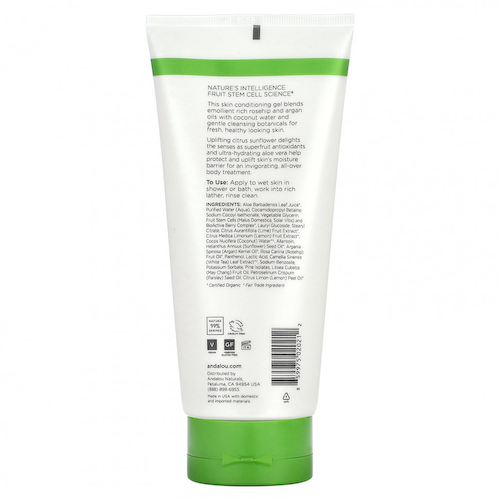 Andalou Naturals, Гель для душа, бодрящий, с цитрусовыми и подсолнухами, 251 мл (8,5 жидк. Унции) #1