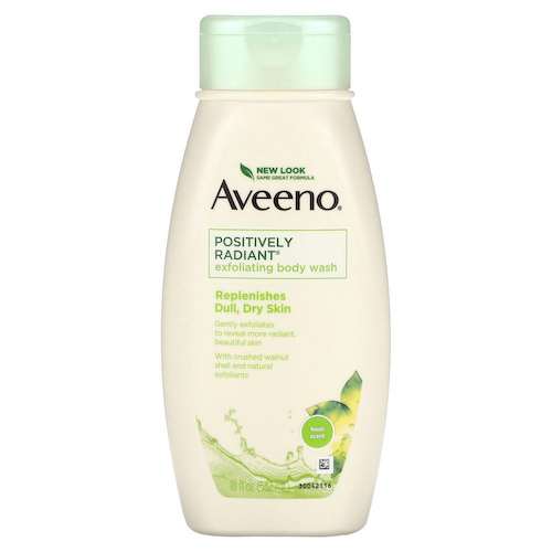 Aveeno, Positively Radiant, отшелушивающий гель для душа, свежесть, 532 мл (18 жидк. Унций) #1