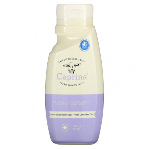 Caprina, Fresh Goat's Milk, Восхитительное средство для душа, масло лаванды, 16,9 жидких унций (500 мл) #1
