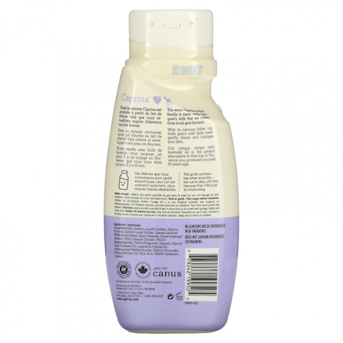 Caprina, Fresh Goat's Milk, Восхитительное средство для душа, масло лаванды, 16,9 жидких унций (500 мл) #1