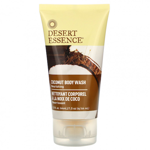 Desert Essence, Компактный размер, Гель для душа с кокосовым маслом, 1,5 жидкой унции (44 мл) #1