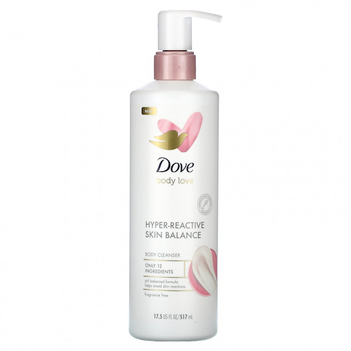 Dove, Body Love, гиперреактивное очищающее средство для поддержания баланса кожи, без отдушек, 517 мл (17,5 жидк. Унции) #1