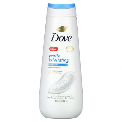 Dove, Нежное отшелушивающее гель для душа, морские минералы, 591 мл (20 жидк. Унций) #1