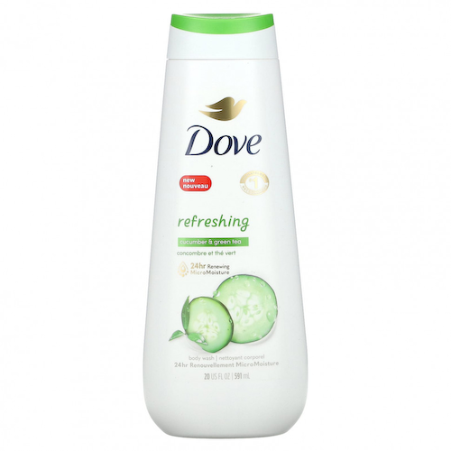 Dove, Освежающее гель для душа, с огурцом и зеленым чаем, 591 мл (20 жидк. Унций) #1