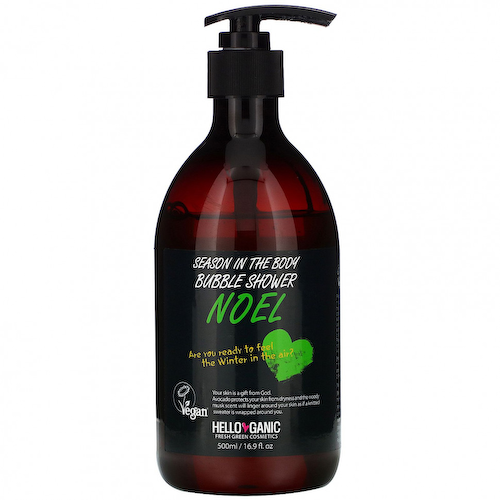 Helloganic, Season In the Body Bubble Shower, Noel, 16.9 fl oz (500 ml) #1