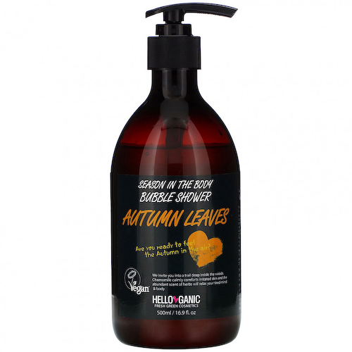 Helloganic, Season In the Body Bubble Shower, Autumn Leaves, 16.9 fl oz (500 ml) #1