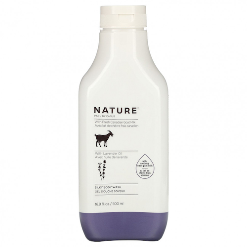 Nature by Canus, Fresh Goat Milk, Шелковистое средство для душа, масло лаванды, 16,9 жидких унций (500 мл) #1