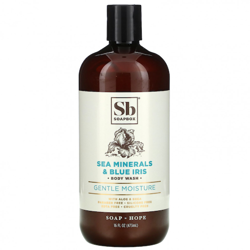 Soapbox, Gentle Moisture, Body Wash, Sea Minerals & Blue Iris, 16 fl oz (473 ml) #1