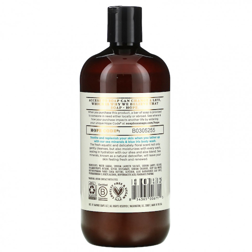Soapbox, Gentle Moisture, Body Wash, Sea Minerals & Blue Iris, 16 fl oz (473 ml) #1