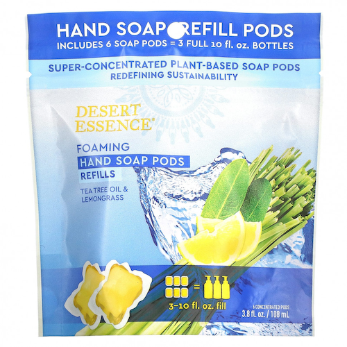 Desert Essence, Foaming Hand Soap Pods, Refills, Tea Tree Oil & Lemongrass, 6 Concentrated Pods, 3.8 fl oz (108 ml) #1