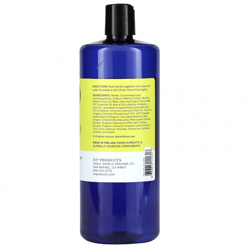EO Products, Мыло для рук, запасное средство, лимон и эвкалипт, 946 мл (32 жидк. Унции) #1