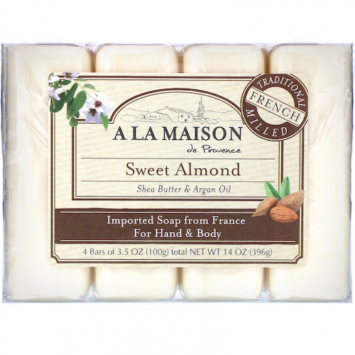 A La Maison de Provence, мыло для рук и тела, сладкий миндаль, 4 бруска по 100 г (3,5 унции) #1