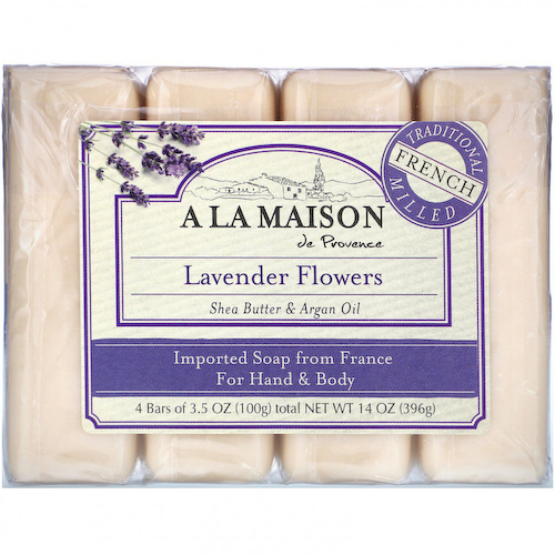 A La Maison de Provence, кусковое мыло для рук и тела с ароматом лаванды, 4 куска по 100 г (3,5 унции) #1