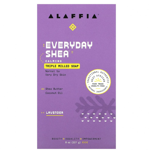 Alaffia, Кусковое мыло тройного помола, лаванда, 227 г (8 унций) #1