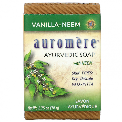 Auromere, Ayurvedic Soap, with Neem, Vanilla-Neem, 2.75 oz (78 g) #1