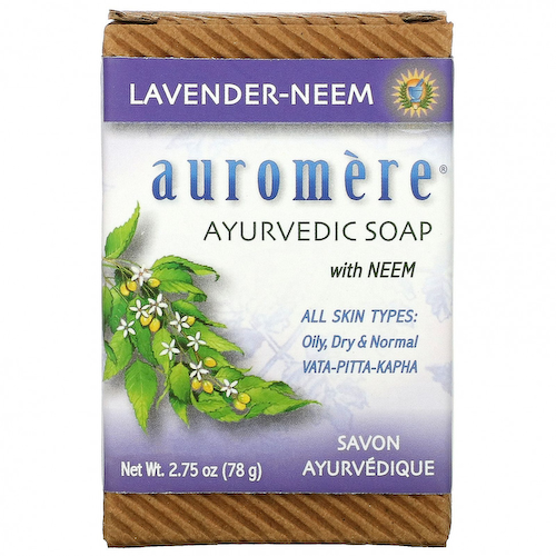 Auromere, аюрведическое мыло с нимом, лаванда и ним, 78 г (2,75 унции) #1