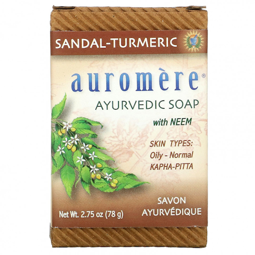 Auromere, аюрведическое мыло с нимом, сандаловое дерево и куркума, 78 г (2,75 унции) #1