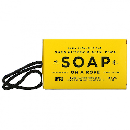 Byrd Hairdo Products, ежедневное очищающее кусковое мыло на веревке, с маслом ши и алоэ вера, 255 г (9 унций) #1